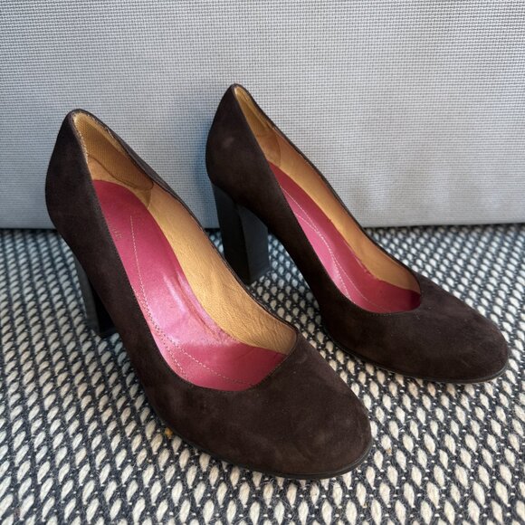 Kate Spade Brown Suede Pumps | Size 10 | Block Heel | Classic Style - Picture 2 of 6